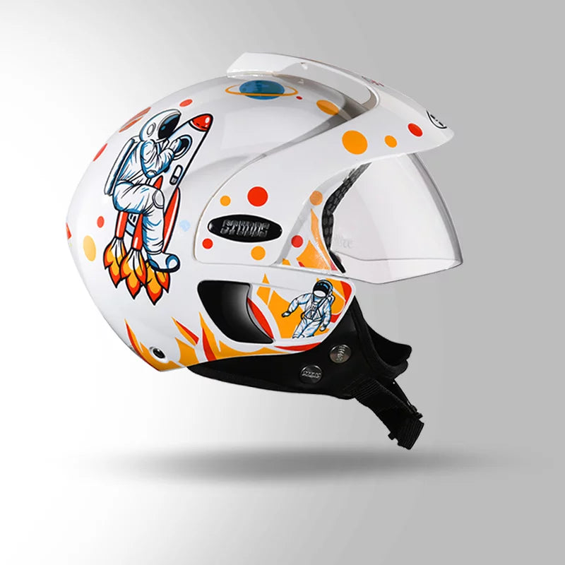 STUDDS MARSHALL KIDS HELMET- BOYS (Gloss White Orange)