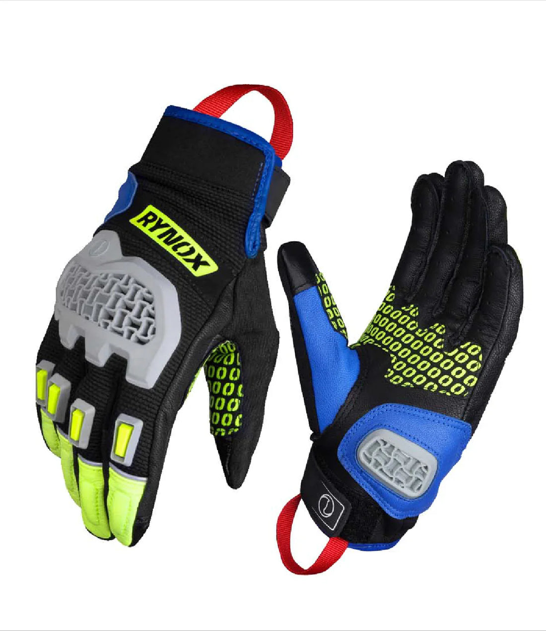 RYNOX GRAVEL DUALSPORT GLOVE (Hi-Viz GreenBlue) - AlwaysRiding