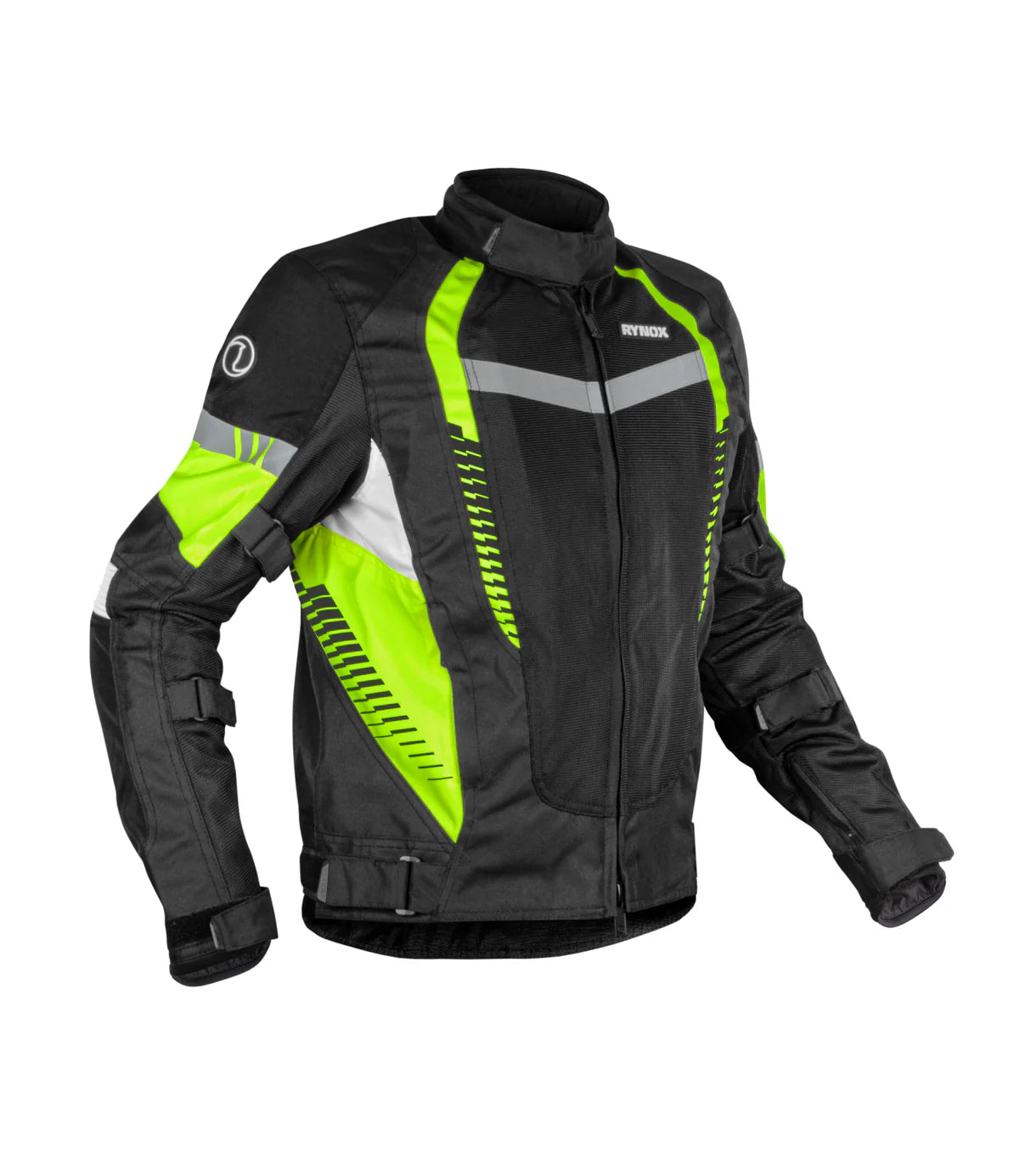 RYNOX TORNADO PRO 4 JACKET (Black Hi-Viz Green)- CE CERTIFIED CLASS A