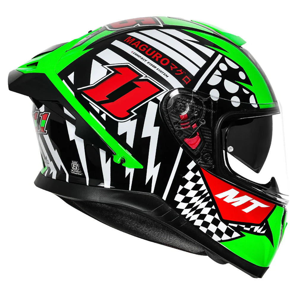MT THUNDER 3 SV PRO SERGIO GARCIA HELMET (Gloss Green Black) - Always Riding