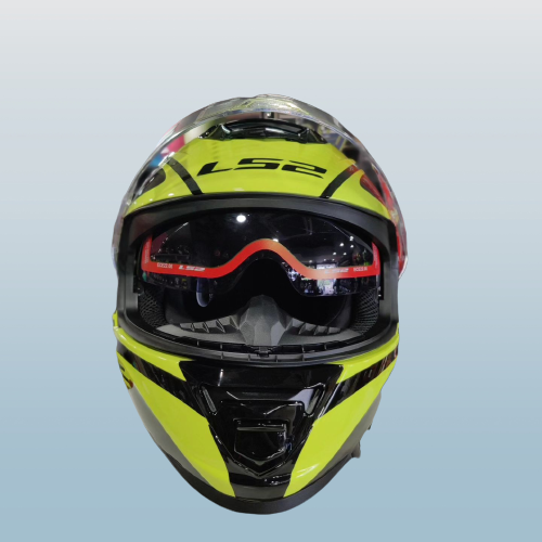 LS2 FF800 STORM II DODGER HELMET (Gloss Black Hi-Viz Yellow)
