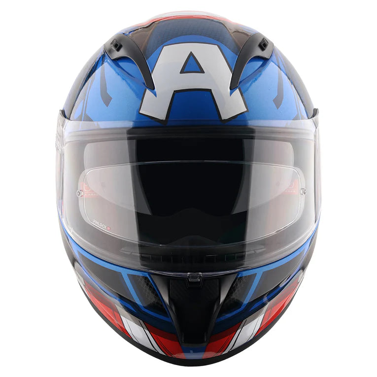AXOR STREET MARVEL CAPTAIN AMERICA HELMET (Gloss Blue Red)