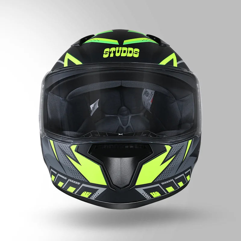 STUDDS THUNDER D5 HELMET (Matt Black Neon)