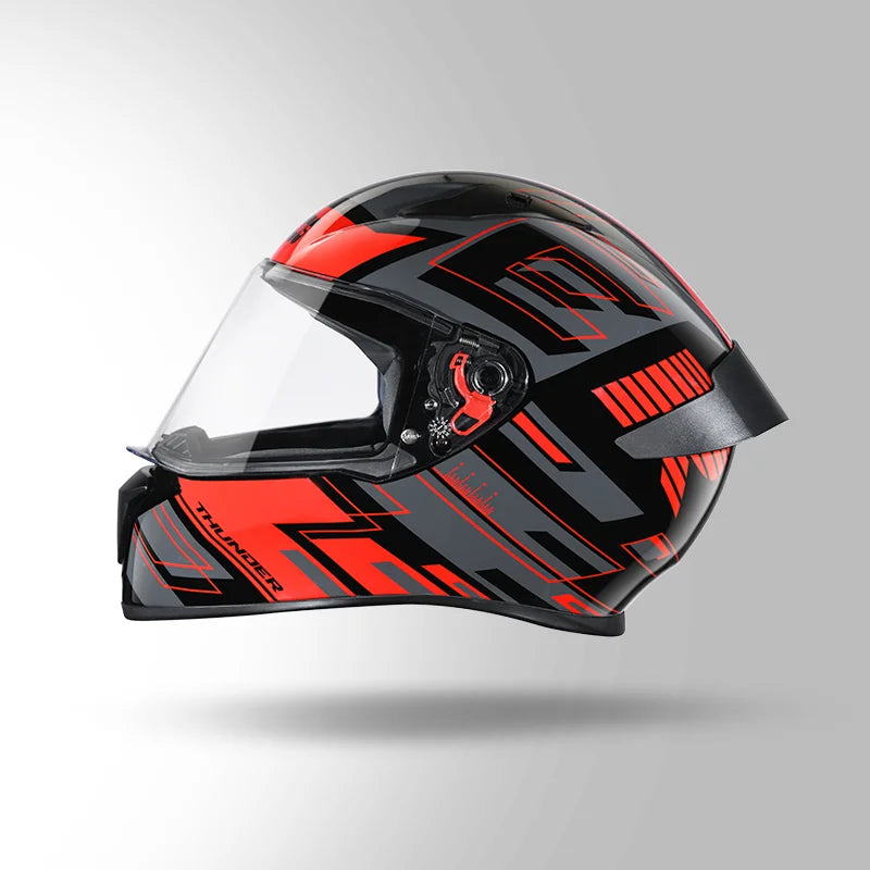 STUDDS THUNDER D3 HELMET (Matt Black Red) - Main Image