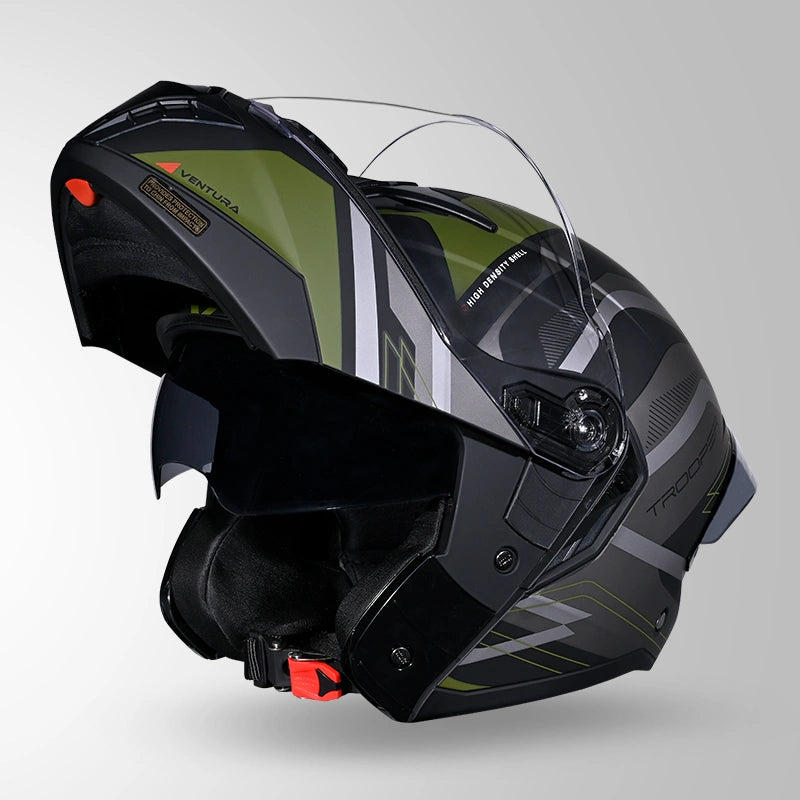 トップス CAPTAINS HELM DUALWARM HEAT FBT M olive STUDDS TROOPER D3 VENTURA HELMET (Matt Military Green)