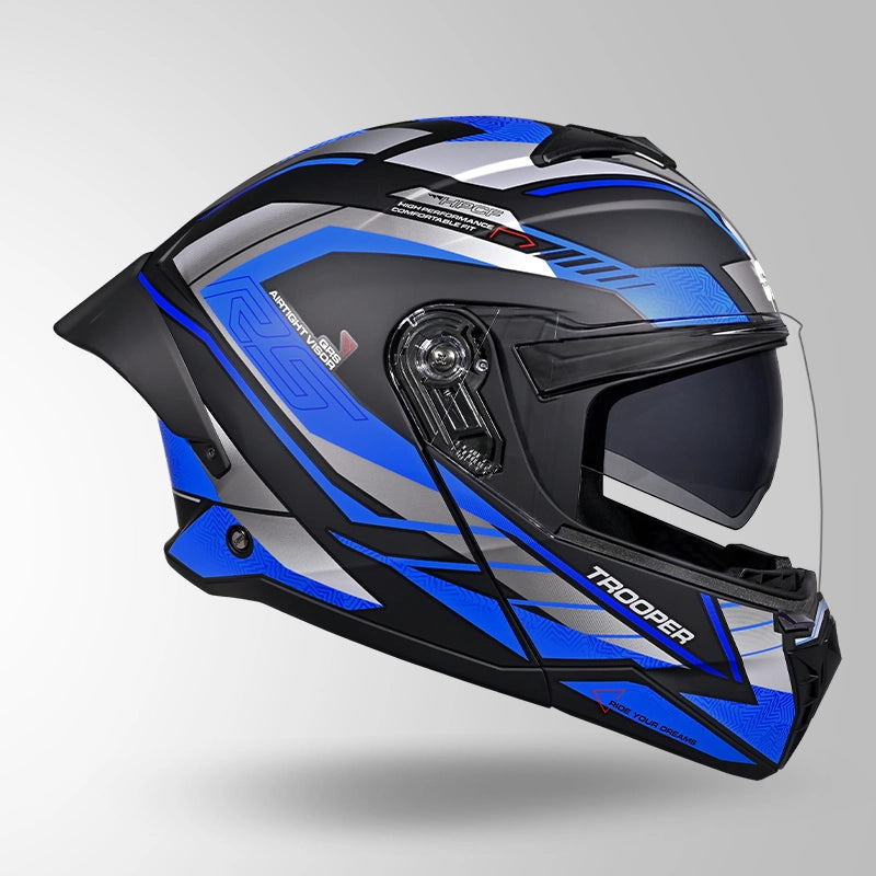 STUDDS TROOPER D4 RACE HELMET (Matt Blue Grey)