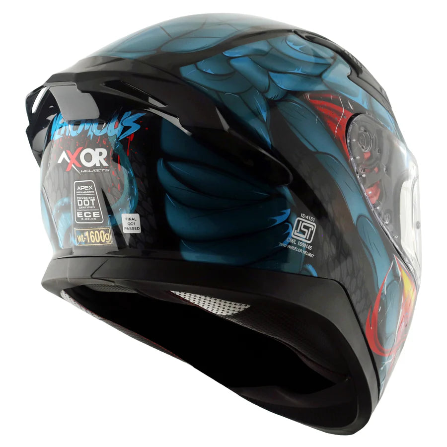 AXOR APEX VENOMOUS HELMET (Gloss Black Blue) - AlwaysRiding
