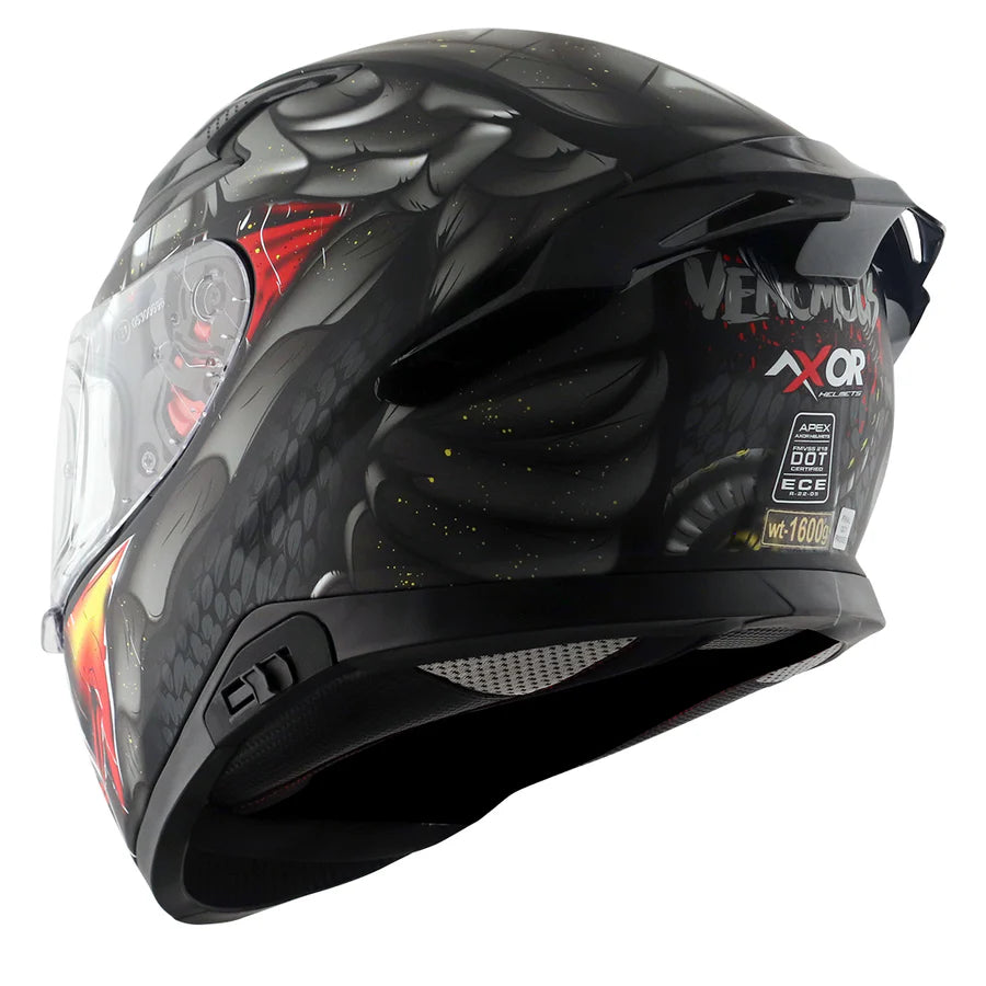 AXOR APEX VENOMOUS HELMET (Dull Black Grey) - AlwaysRiding