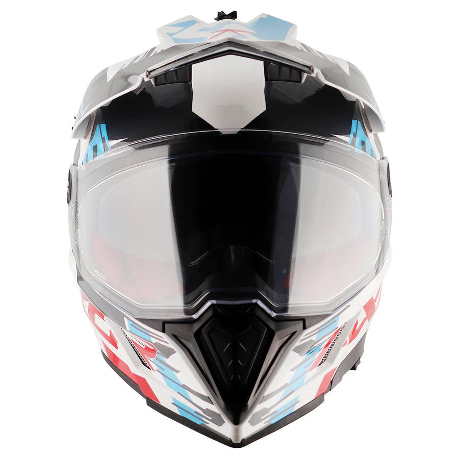 AXOR X-CROSS X1 DUAL VISOR HELMET (Gloss White) - AlwaysRiding