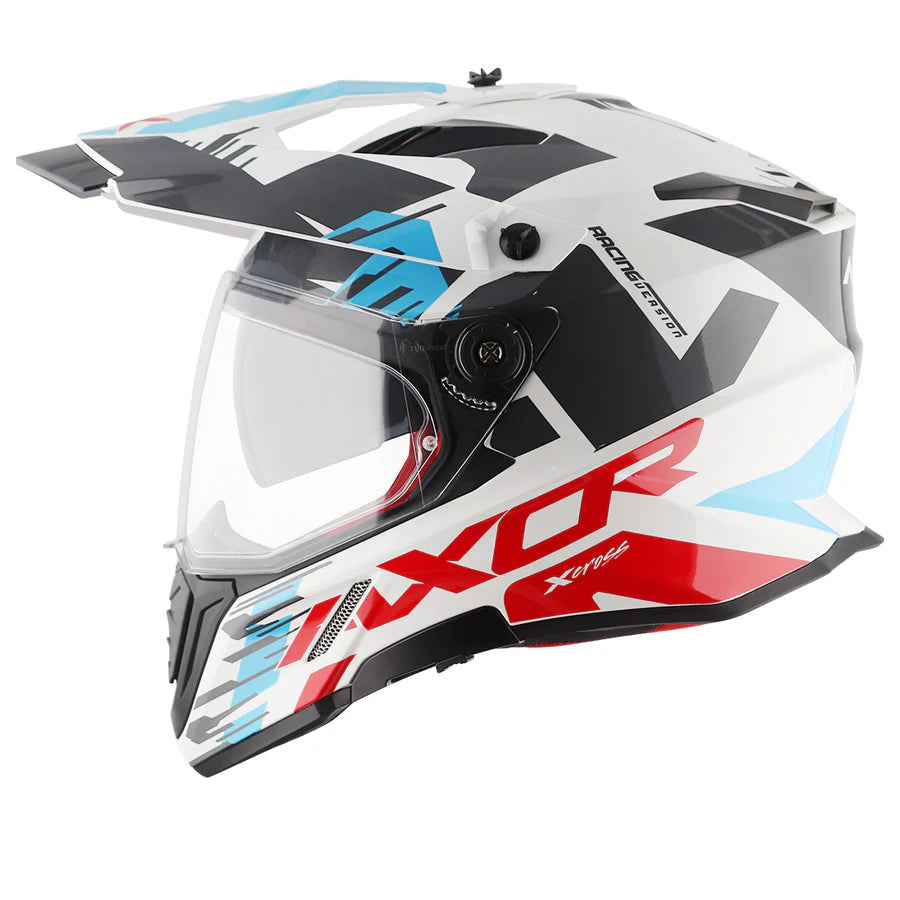 AXOR X-CROSS X1 DUAL VISOR HELMET (Gloss White) - AlwaysRiding