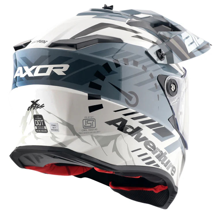 AXOR X-CROSS SPEEDOMETER DUAL VISOR HELMET (Gloss White Grey)