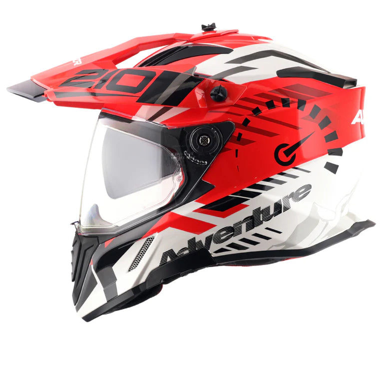 AXOR X-CROSS SPEEDOMETER DUAL VISOR HELMET (Gloss White Red)