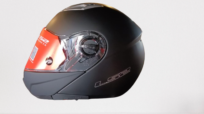 LS2 FF386 FLIP UP SOLID HELMET (Matt Black) - Always Riding