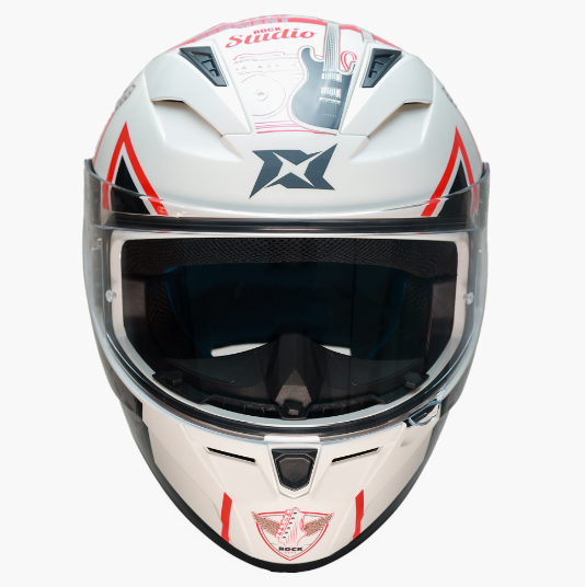 AXXIS SEGMENT ROCK STUDIO HELMET (Gloss White Red)