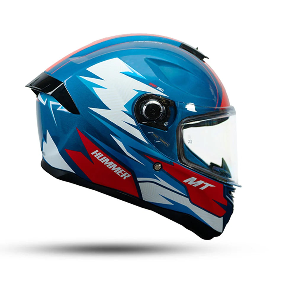MT HUMMER B SHINE HELMET (Gloss White Blue)