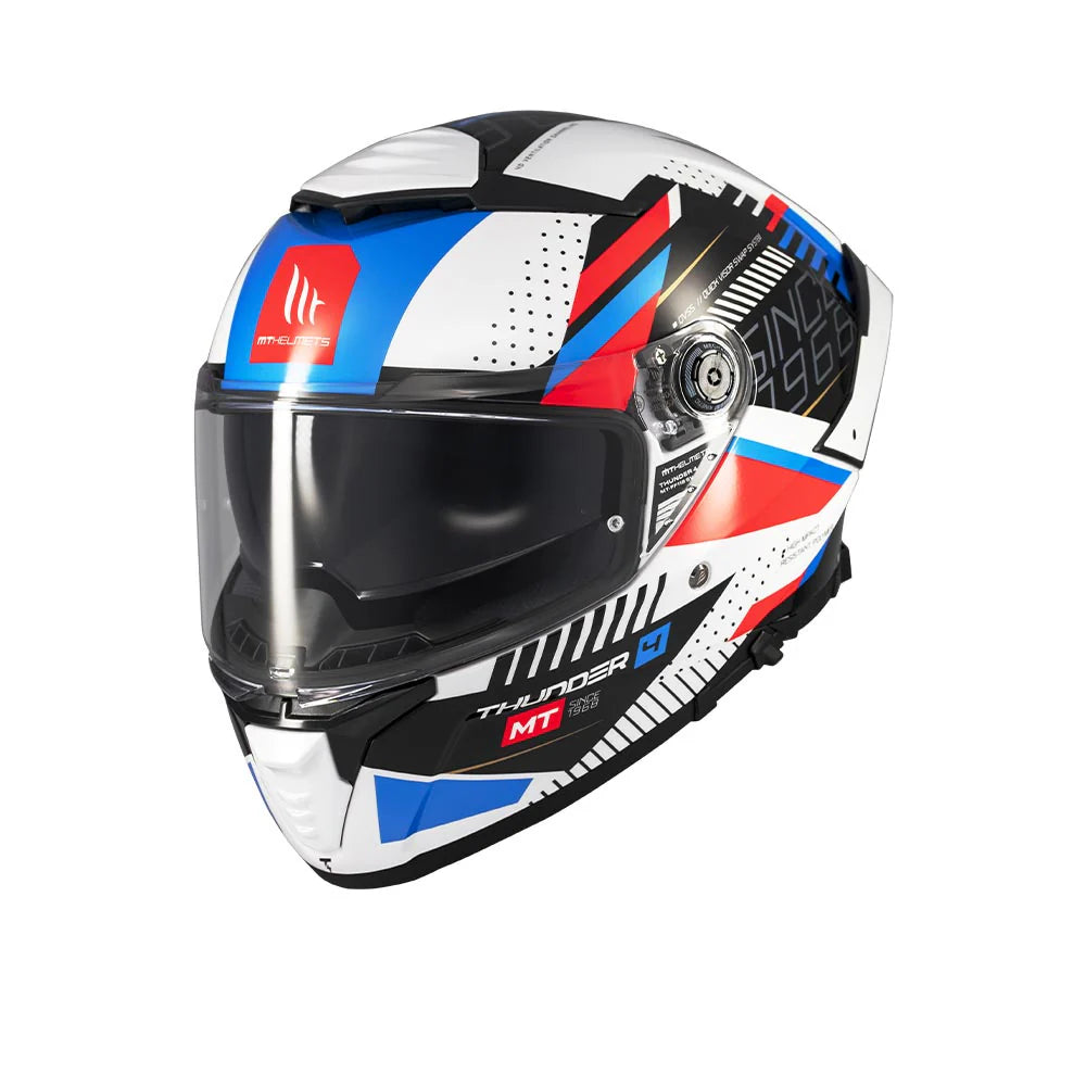 MT THUNDER 4 SV LUMINENCE HELMET (Gloss White Blue)