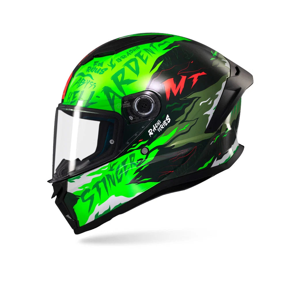 MT STINGER 2 ARDENT HELMET (Gloss Black Green)