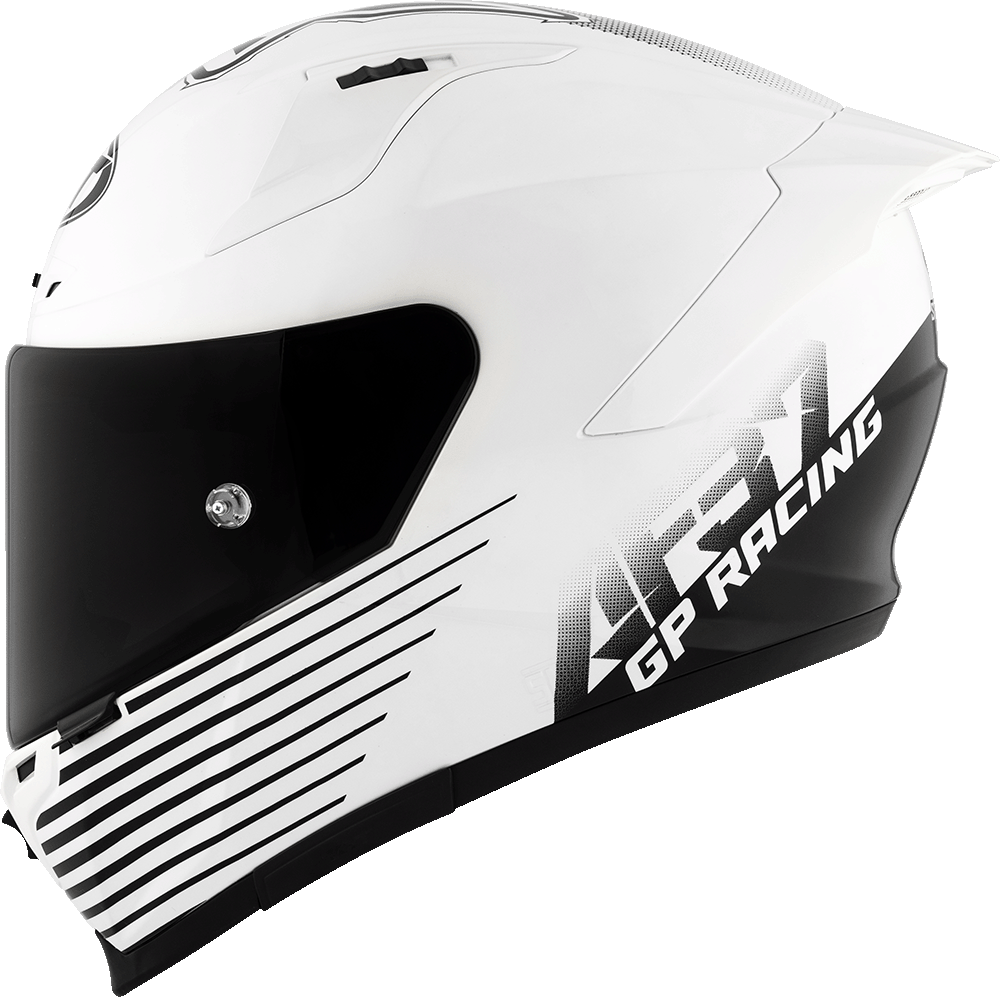 KYT STRIKER 2V LIVERY HELMET (Gloss Black White) - Always Riding