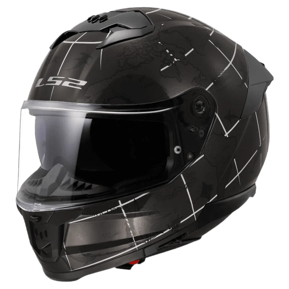 LS2 FF320 STREAM II WORLDMAP HELMET (Gloss Black Grey) - Always Riding
