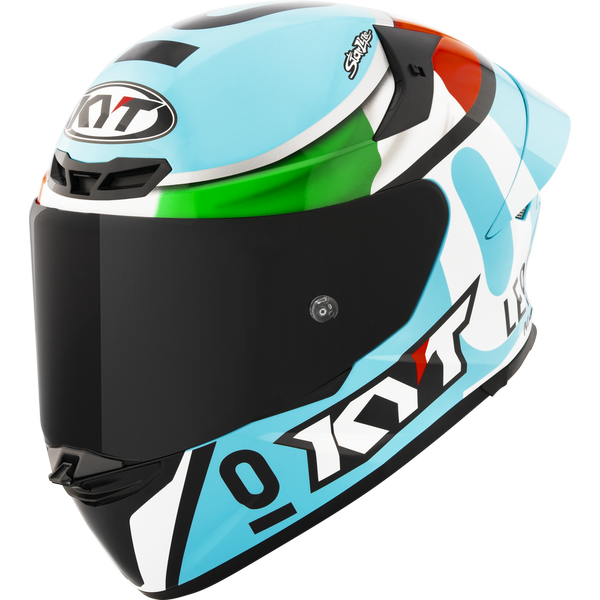 KYT TT-REVO LEOPARD REPLICA TRICOLORE HELMET (Gloss Blue)