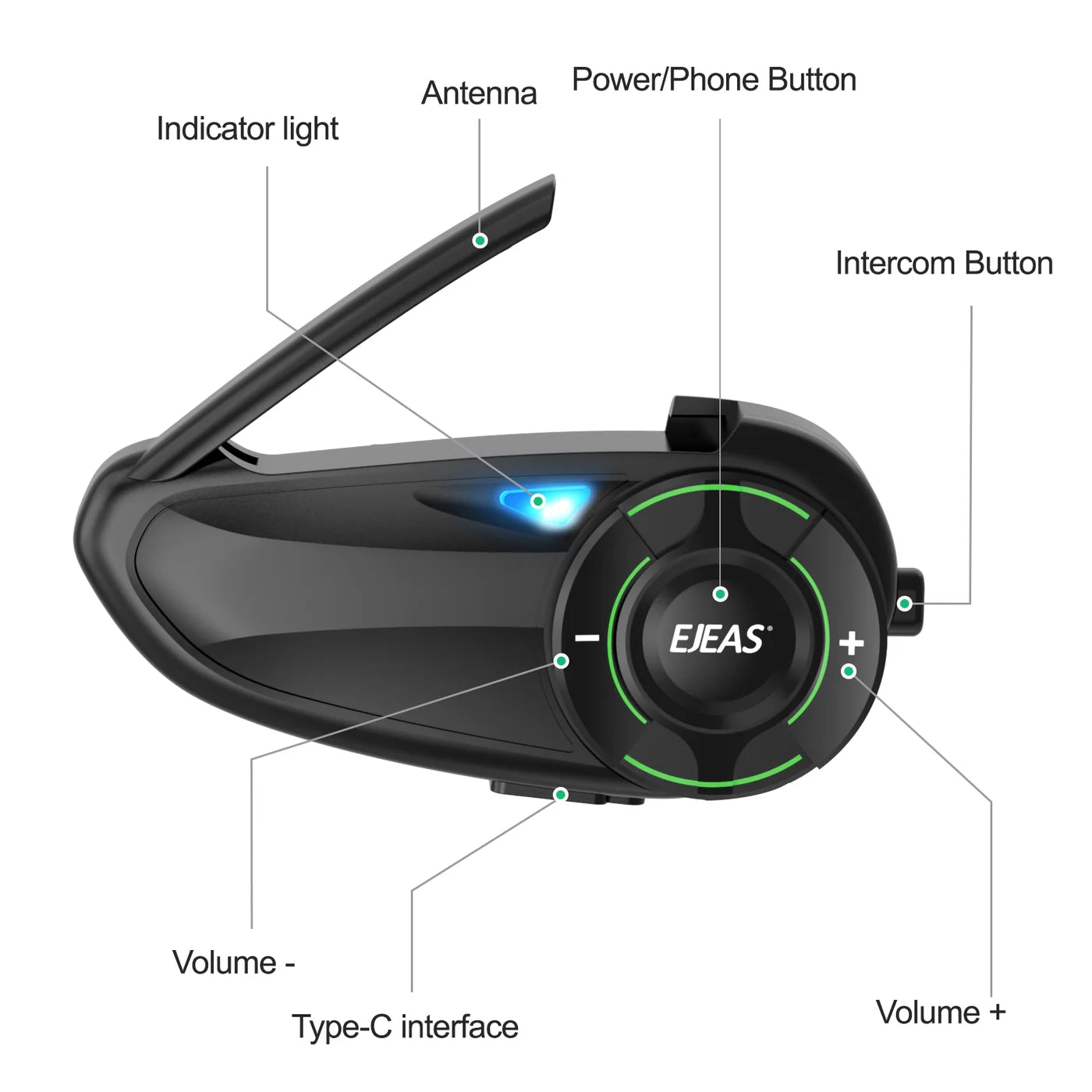 EJEAS Q8 MESH INTERCOM (WARRANTY 12 MONTHS) - Always Riding