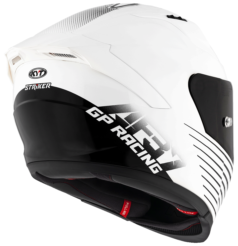 KYT STRIKER 2V LIVERY HELMET (Gloss Black White) - Always Riding