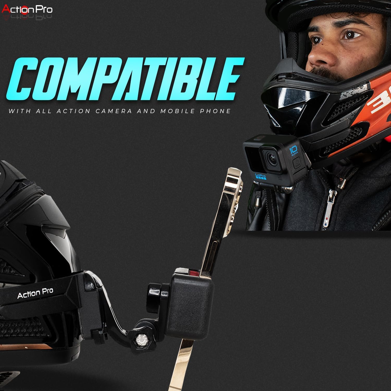 AR ACTION PRO 3M HELMET CHIN MOUNT - Always Riding