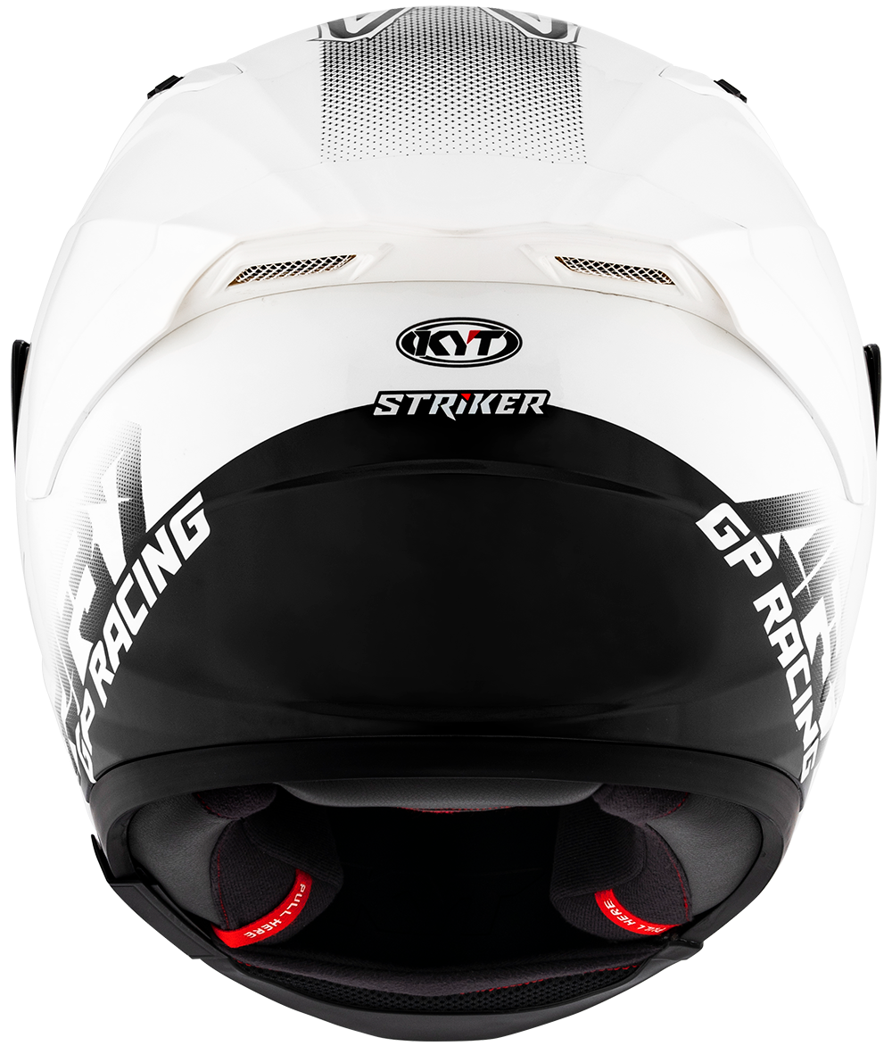KYT STRIKER 2V LIVERY HELMET (Gloss Black White) - Always Riding