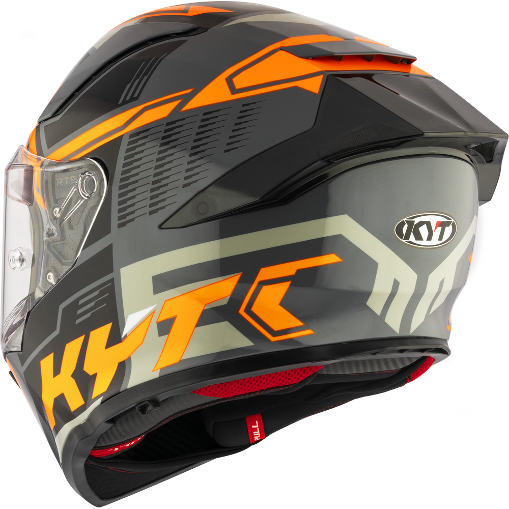KYT R2R PRO OCTANE HELMET (Gloss Black Orange)