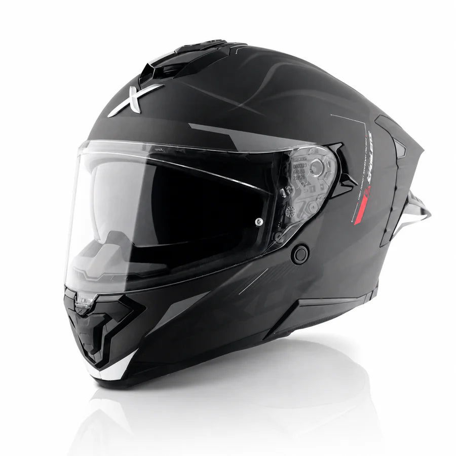 AXOR BRUTALE KRYPTIC DUAL SPOILER HELMET (Dull Black Grey)