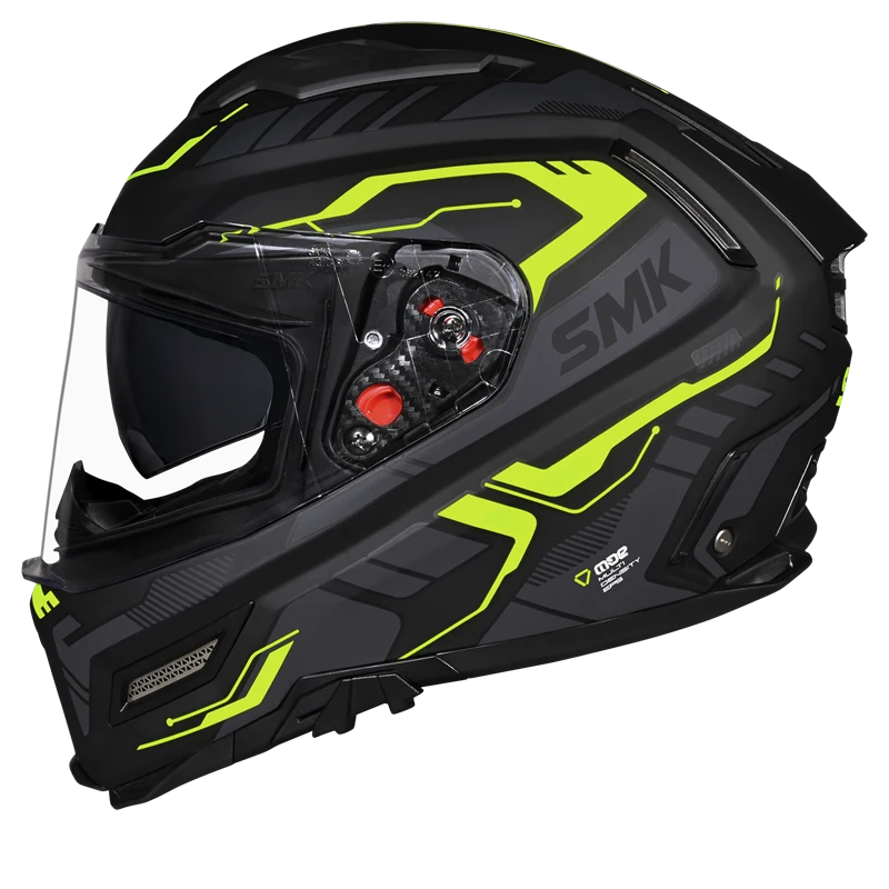 SMK AGNAR TEKTRON HELMET GL264 (Gloss Black Neon)