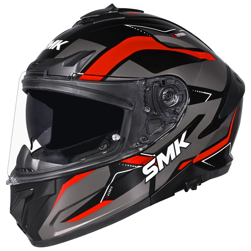 SMK TYPHOON AZONIX HELMET MA263 (Matt Grey Red) - Always Riding