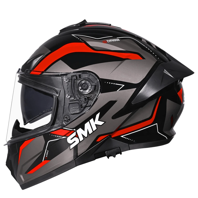 SMK TYPHOON AZONIX HELMET MA263 (Matt Grey Red) - Always Riding