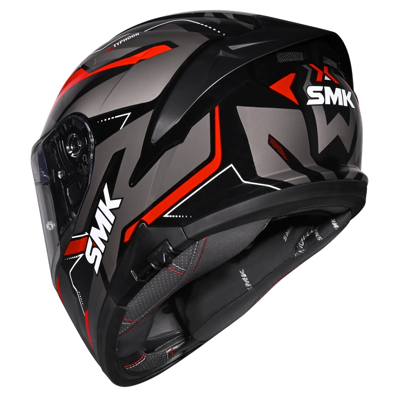 SMK TYPHOON AZONIX HELMET MA263 (Matt Grey Red)