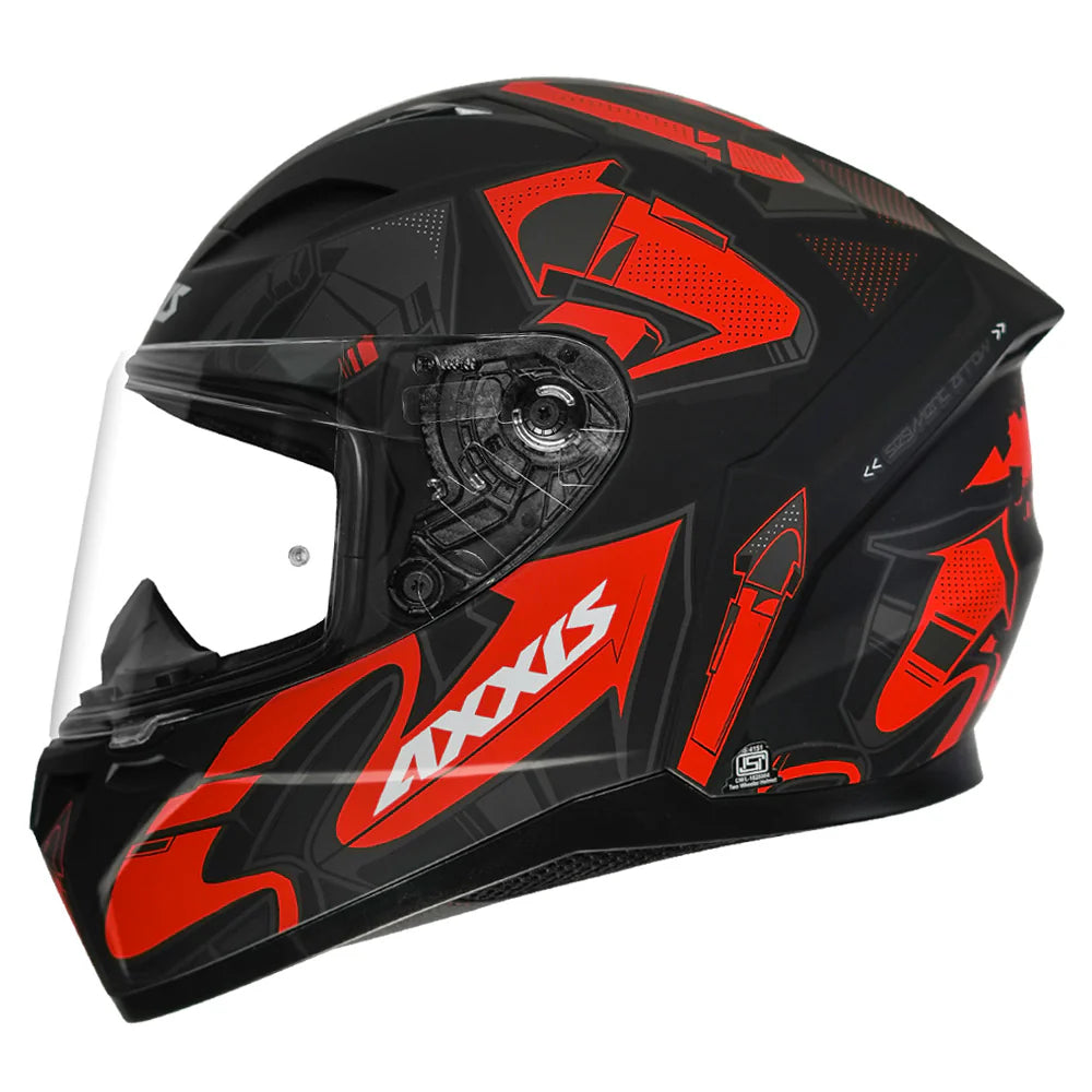 AXXIS SEGMENT ARROWS HELMET (Matt Black Red)
