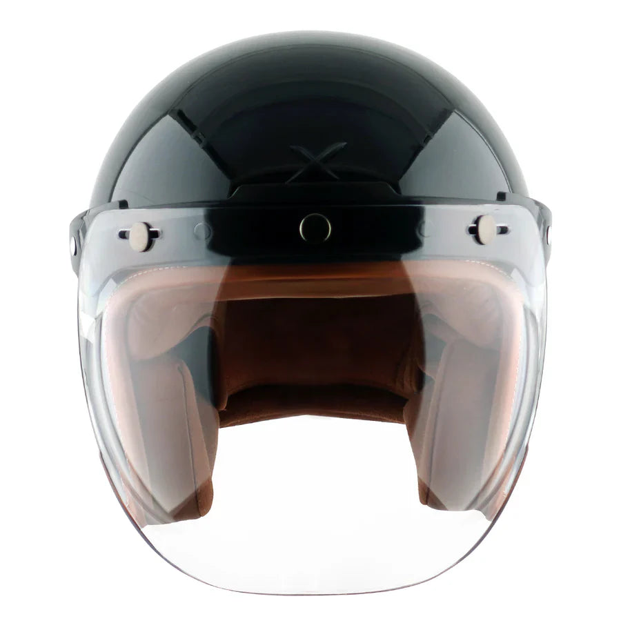 AXOR RETRO JET HELMET (Gloss Black) - AlwaysRiding