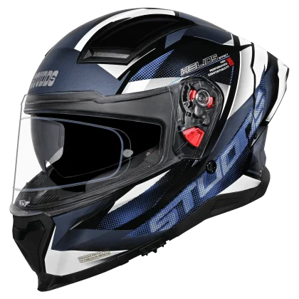 STUDDS HELIOS EFFECT HELMET (Gloss Black Blue) - Always Riding