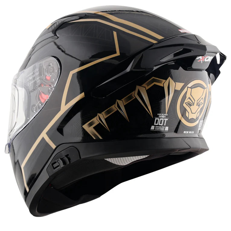 AXOR APEX MARVEL BLACK PANTHER HELMET (Gloss Black Gold)