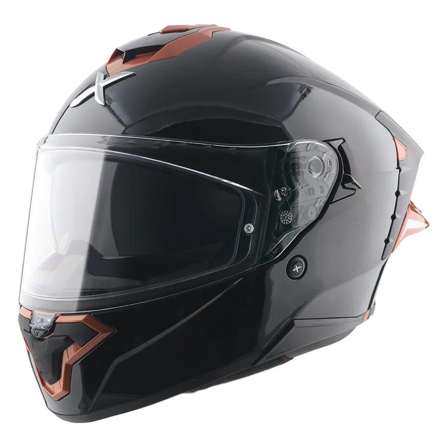 AXOR BRUTALE CORSA DUAL SPOILER HELMET (Gloss Black Orange) - Always Riding