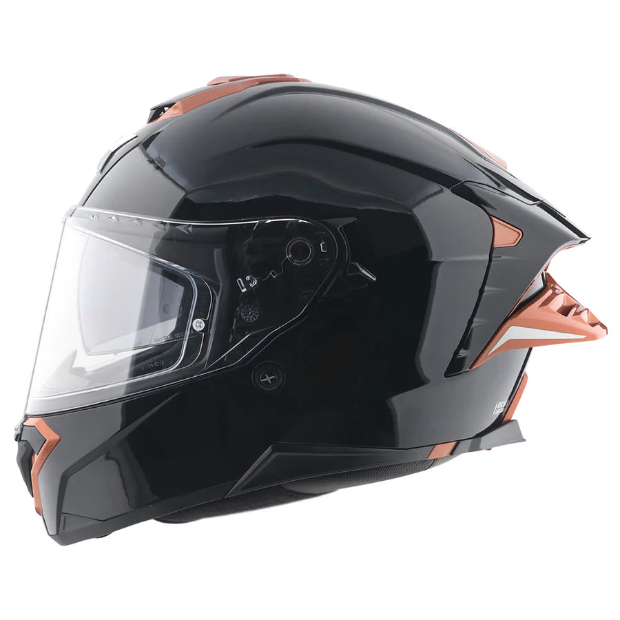 AXOR BRUTALE CORSA DUAL SPOILER HELMET (Gloss Black Orange) - Always Riding