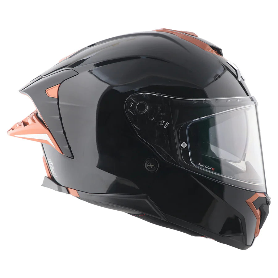 AXOR BRUTALE CORSA DUAL SPOILER HELMET (Gloss Black Orange) - Always Riding