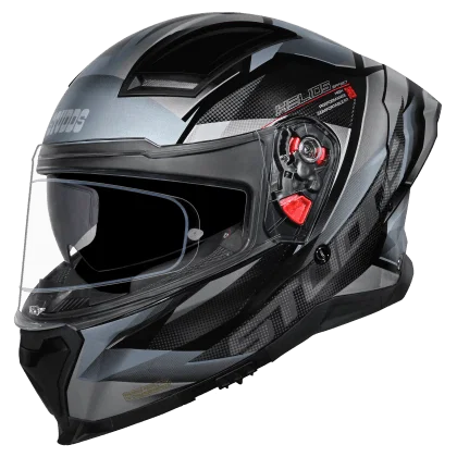 STUDDS HELIOS EFFECT HELMET (Gloss Black Grey) - Always Riding