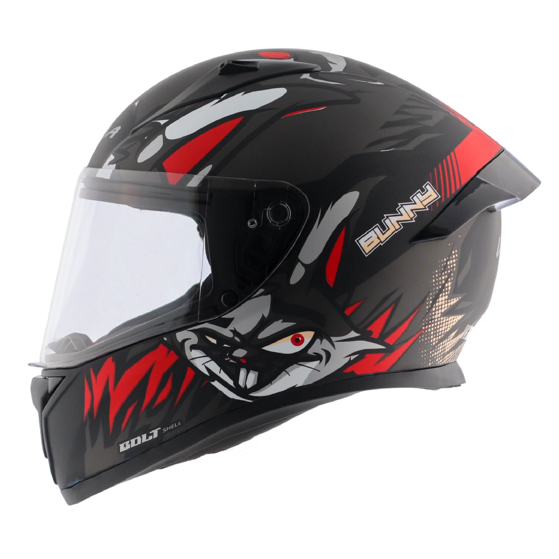 VEGA BOLT BUNNY HELMET (Gloss Black Red) - Always Riding
