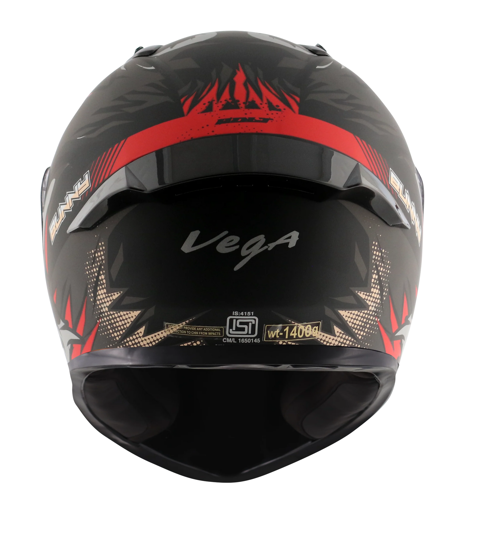 VEGA BOLT BUNNY HELMET (Dull Black Red) - Always Riding