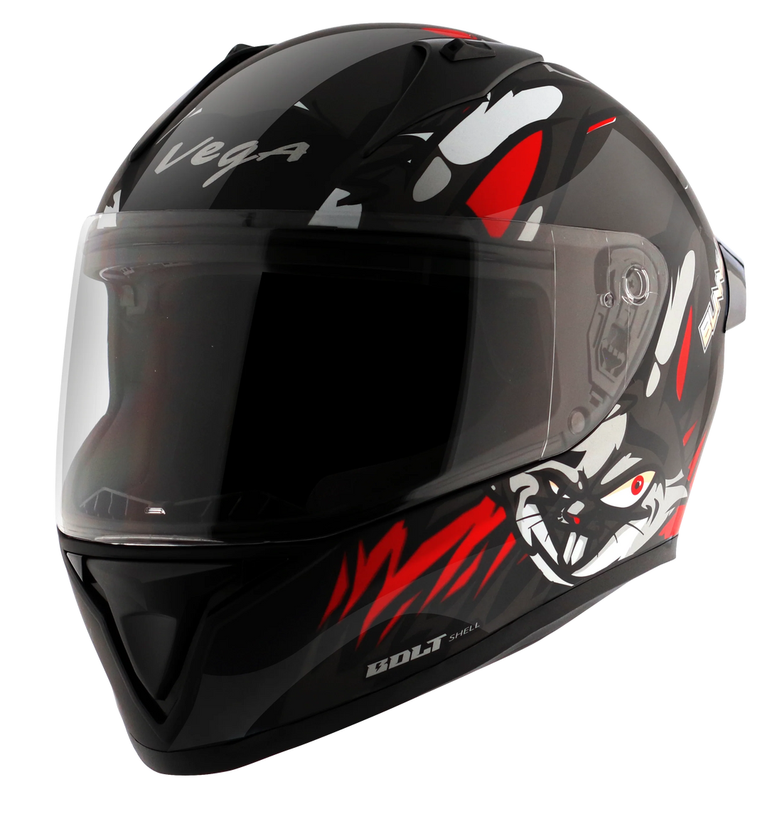 VEGA BOLT BUNNY HELMET (Gloss Black Red) - Always Riding