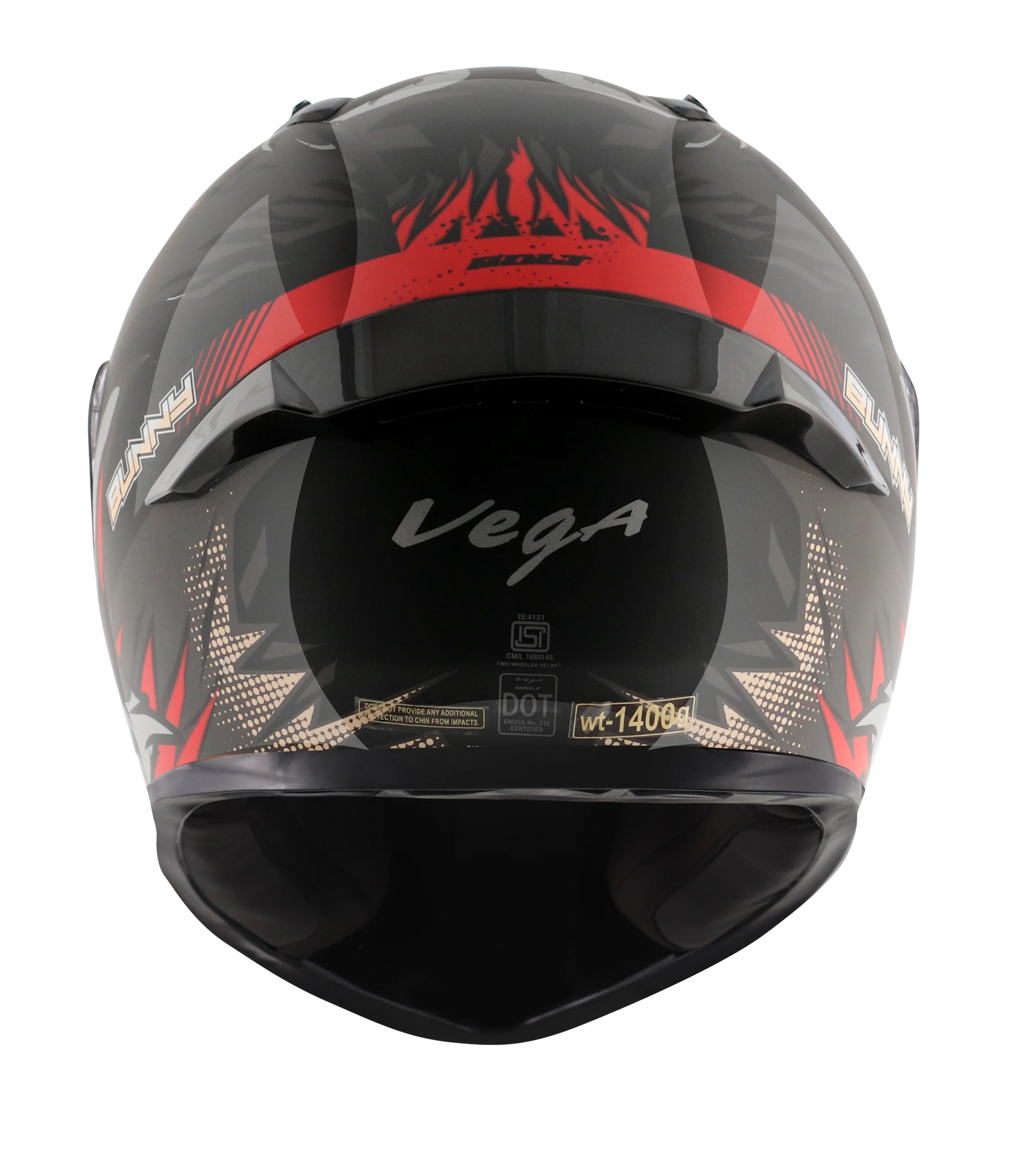 VEGA BOLT BUNNY HELMET (Gloss Black Red) - Always Riding