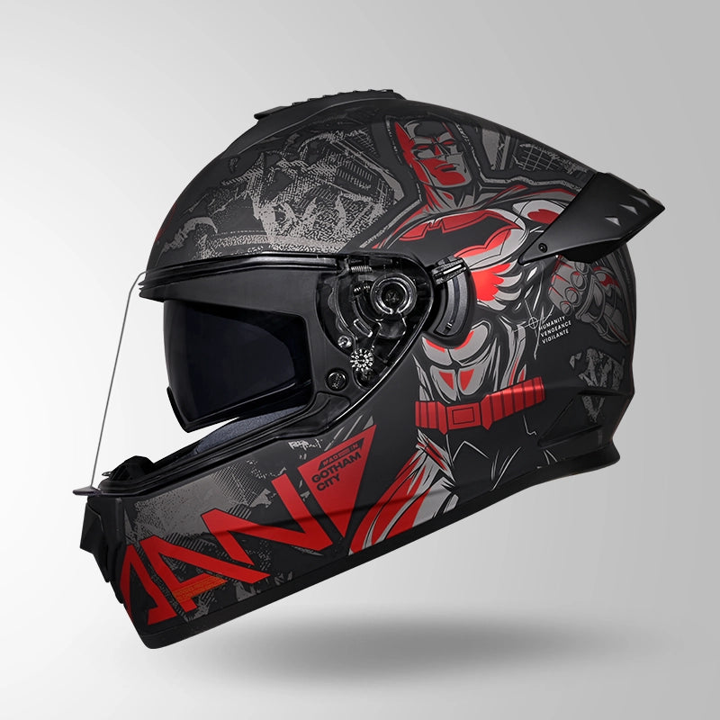 STUDDS DRIFTER BATMAN HELMET (Matt Black Red)