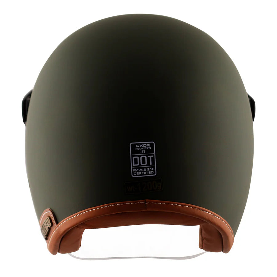 AXOR RETRO JET HELMET (Dull Battle Green) - AlwaysRiding