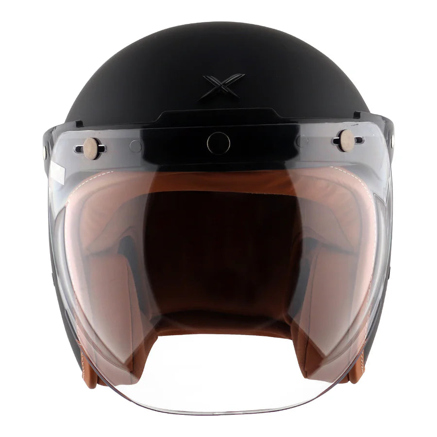 AXOR RETRO JET HELMET (Dull Black) - AlwaysRiding
