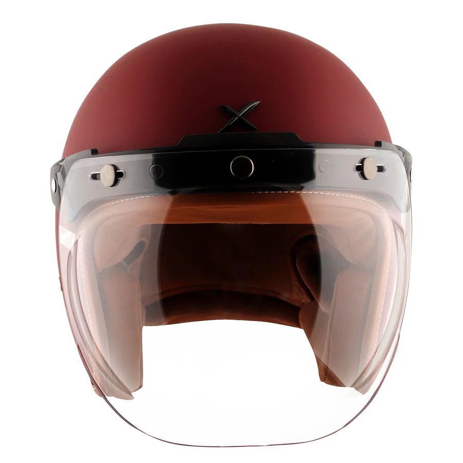 AXOR RETRO JET HELMET (Dull Chestnut Red) - AlwaysRiding